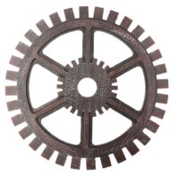 Industrieel roestig tandwiel, Ø 40cm. 13mm, hout