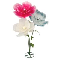 XL bloemen op steel nr 4. roze/blauw/wit 170(h)cm