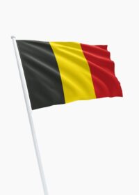 Belgische landsvlag met mast en dop 150x100cm