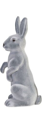 Paashaas staand, groot, grijs 20x45(h) cm