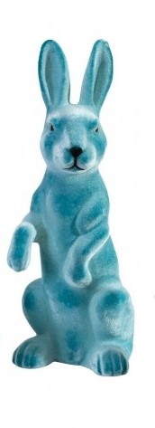 Paashaas staand, groot, licht blauw, 20x45(h) cm