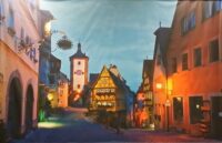 Decordoek Duits, Rothenburg bij avond 600(b)x400(h)cm