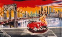 Brooklyn Bridge, Louis Armstrong en Oldsmobile 410(h)x600(b)cm