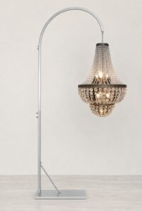 Pipe & drape standaard t.b.v. kroonluchter Vloerplaat, Buis, Schoor, boog en witte Sleeve