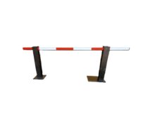 Slagboom, rood / wit, 300(l) x 100(h) x 20(b) cm
